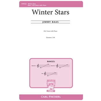 Winter Stars by Baas Jimmy Sara Teasdale for SSA and Piano