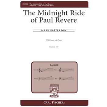 Midnight Ride of Paul Revere by Patterson Mark Henry Wadsworth Long for TTBB and Piano