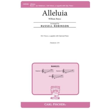 Alleluia by Boyce William - Robinson Russell L - for SSA a cappella
