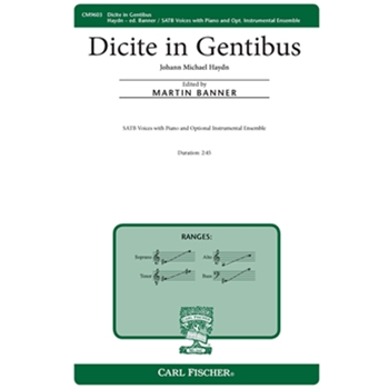 Dicite in Gentibus by Haydn Michael - Banner Martin - for SATB and Piano