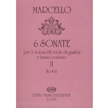 6 Sonaten for 2 Violoncellos (Viole da gamba) and Basso continuo Vol.2 (No. 4-6)