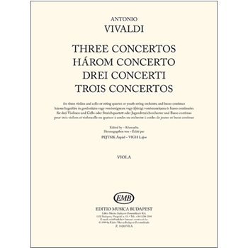 Three Concertos for three violins and cello or string quartet or youth string orchestra and basso continuo