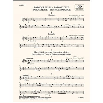 Baroque Music For three violins and cello or string quartet or children-s string orchestra