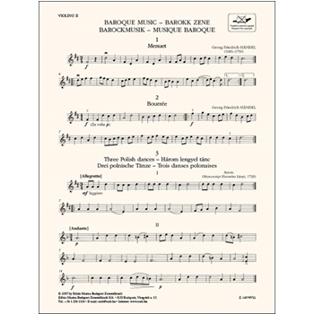 Baroque Music For three violins and cello or string quartet or children-s string orchestra
