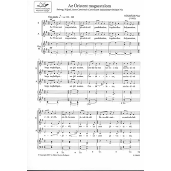 Az Uristent magasztalom Kajoni Janos Cantionale Catholicum enekeskonyvebol (1676)