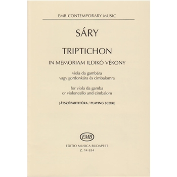 Triptichon - in memoriam Ildiko Vekony (2011) for viola da gamba or violoncello and cimbalom