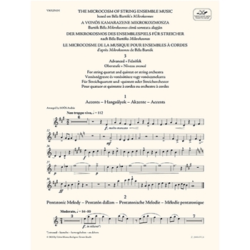 The Microcosm of String Ensemble Music Vol.3 based on Bela Bartok's Mikrokosmos - Advanced (for string quartet and quintet or string orchestra