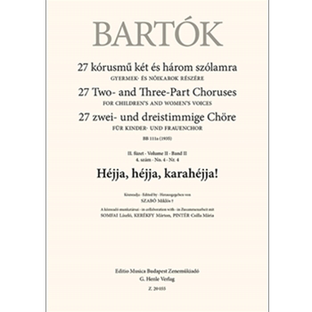 Hejja, hejja, karahejja! 27 Two- and Three-Part Choruses for Children's and Women's Voices , Volume II, No. 4 (BB 111a, 1935)