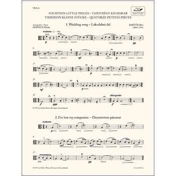 14 Little Pieces For three violins and cello or string quartet or youth string orchestra