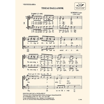 Tiszai dallamok. Three folksongs