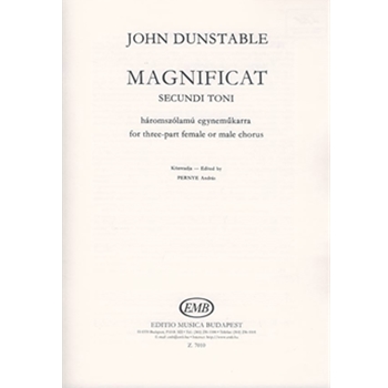 Magnificat secundi toni forthree part female or male chorus
