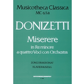 Miserere in re minore Vol.MC 6/1 a quttro voci con orchestra