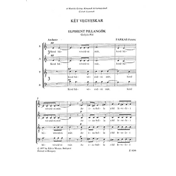 Two Choruses for mixed voices