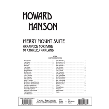 Merry Mount Suite by Hanson Howard - Garland Charles - for Full Score