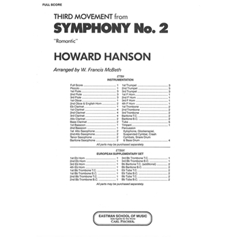 Symphony #2 (Romantic) 3rd Mvt by Hanson Howard - McBeth W F - for Full Score