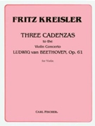 Cadenzas (3) For Concerto In D Maj Opus 61 by Kreisler Fritz for Violin Sol ((beethoven))