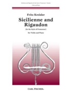 Sicilienne & Rigaudon by Kreisler Fritz for Violin and Piano (In Style Of Francoeu)