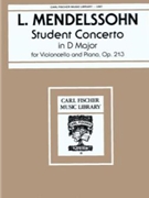 Student's Concerto In D Opus 213 by Mendelssohn Felix - Saenger Gustav - for Cello and Piano