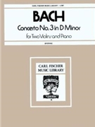 Concerto #3 In D Minor by Bach Johann Sebastian for Violin Duet