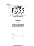 For Tofu by Lukas Foss for