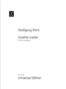 Goethe-Lieder Fur Tenor Und Klavier by Rihm Wolfgang Johann Wolfgang Von for