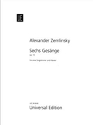 Six Songs Op.13 After Poems by Maurice Maeterlinck by Zemlinsky Alexander for
