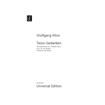 Tasso-Gedanken Monologues from Torquato Tasso by Rihm Wolfgang for