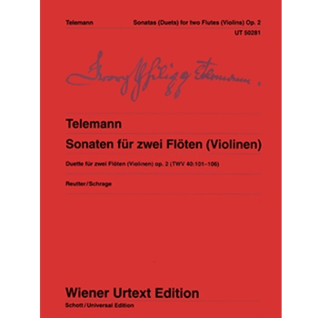6 Sonatas for 2 Flutes (Or Violins) by Telemann Georg Philipp for