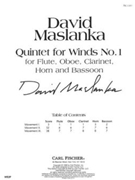 Quintet for Winds #1 - score only by Maslanka David for Full Score