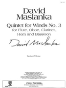 Quintet for Winds #3 - score only by Maslanka David for Full Score