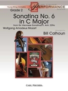 Sonatina #6 In C Major by Mozart Wolfgang Amadeus - Calhoun Bill - for String Orchestra