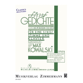 Five poems by Hermann Hesse op. 14 by Kowalski Max for
