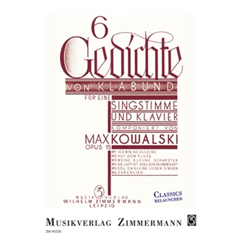 6 poems by Klabund op. 15 by Kowalski Max for