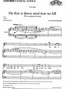 He That Is Down Need Fear No Fall by Vaughan Williams Ralph for Unison