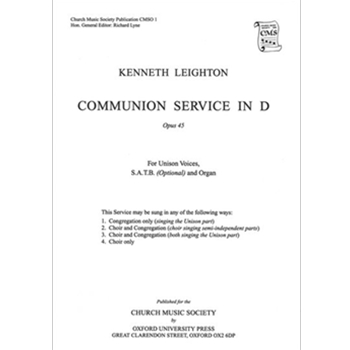 Communion Service in D Op. 45Vocal score by Leighton Kenneth for SATB; Unison