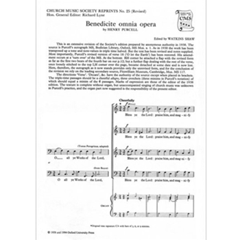 Benedicite omnia operaVocal score by Purcell Henry for SATB