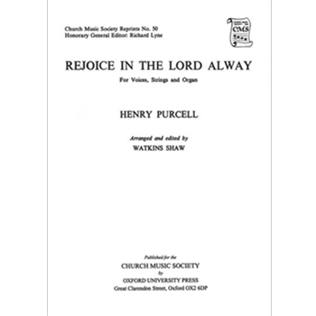 Rejoice in the Lord alwayVocal score by Purcell Henry for SATB