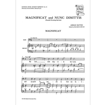 Magnificat and Nunc Dimittis from the Fourth ServiceVocal score by Batten Adrian for SATB