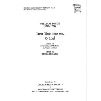 Turn Thee unto me O LordVocal score by Boyce William for SATB