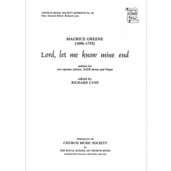 Lord let me know mine endVocal score by Greene Maurice for SATB