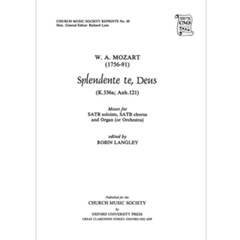 Splendente te DeusVocal score by Mozart Wolfgang Amadeus for SATB