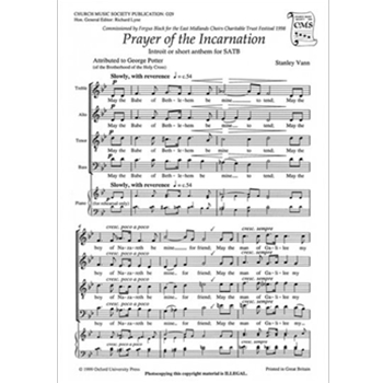 Prayer of the IncarnationVocal score by Vann Stanley for SATB