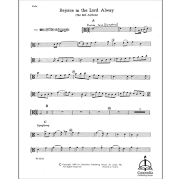 Rejoice in the Lord Alway / The Bell Anthem (Viola)