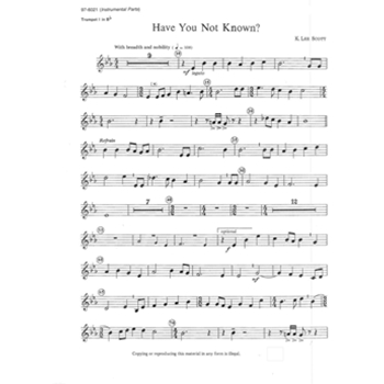Have You Not Known (Instrumental Parts)
