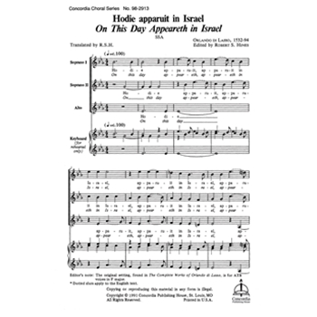Hodie Apparuit In Israel by de Lassus Orlande - Hines Robert - for SSA