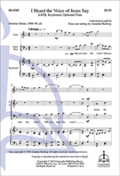 I Heard The Voice Of Jesus Say by Husberg Amanda for SATB