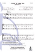 O Lord We Praise Thee by Walter and Daser - Heim Bret - Martin Luther for SATB and Piano