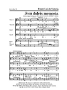 Jesu Dulcis Memoria by De Victoria Tomas L - Davison A T - for TTB/TBB/TTBB a cappella