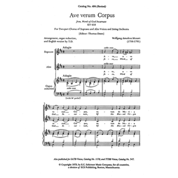 Ave verum Corpus, K.618 (Jesu, Word of God Incarnate) (Choral Score)