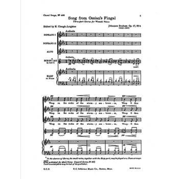 Gesaenge fuer Frauenchor, Op. 17: No. 4. Song from Ossian's Fingal